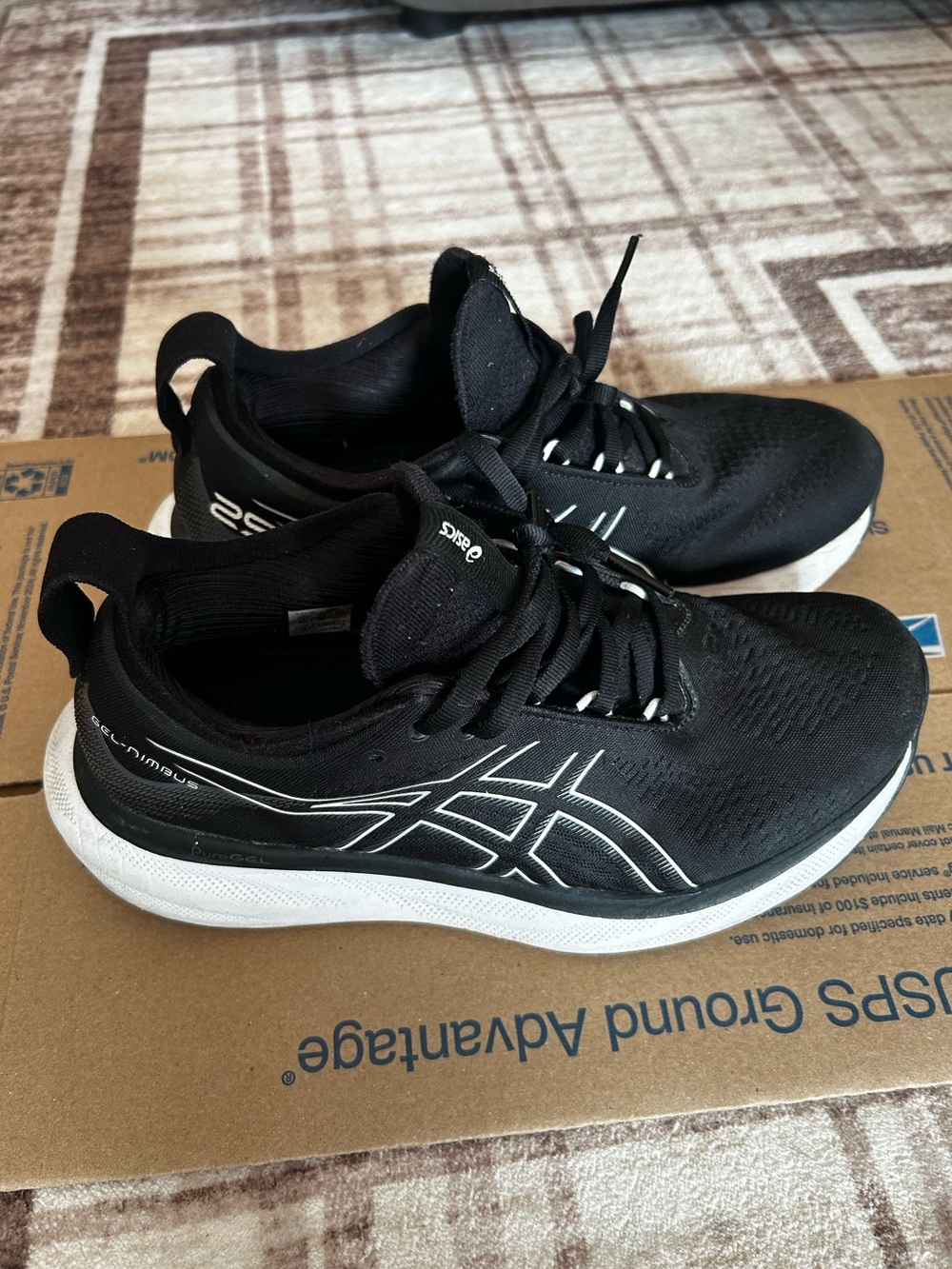 ASICS GEL-Nimbus 25 Max Cushion Athletic Sneakers Black WIDE Women 8 1/2